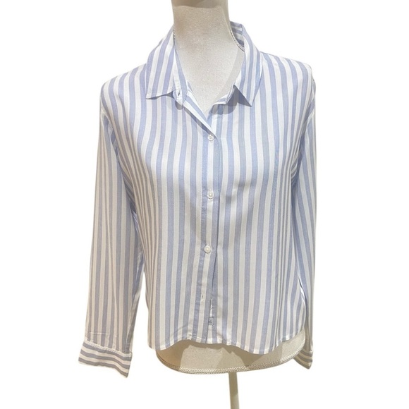 Rails blue & white stripe button down shirt lightweight size medium - Picture 1 of 11